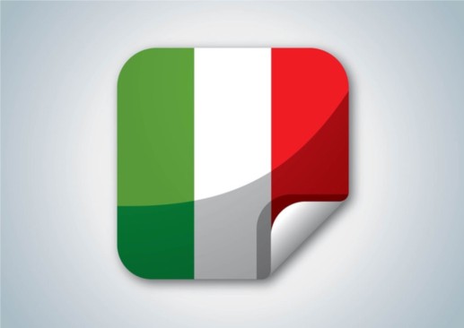 Italy Flag Button vector set