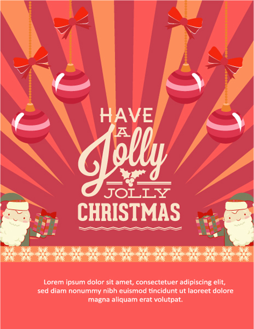 Jolly Christmas background 4 vector design