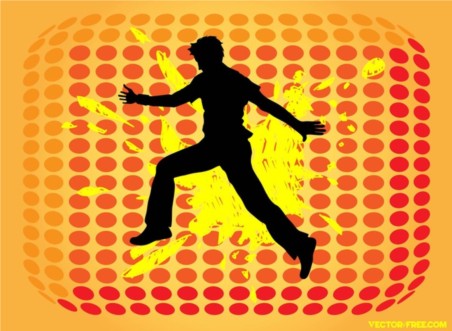 Jumping Man Silhouette vectors