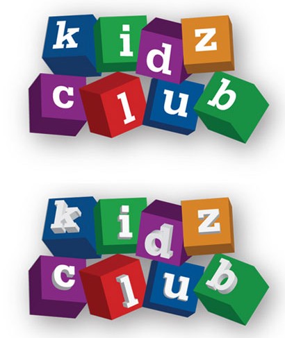 Kids Club Blocks Logo Free vector