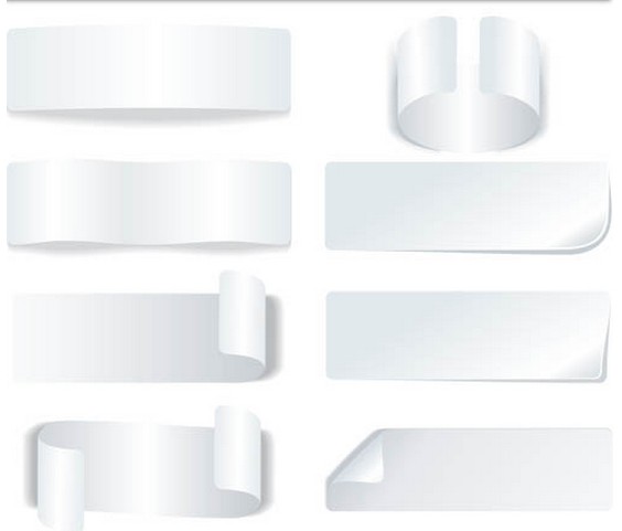 Labels White Templates vector