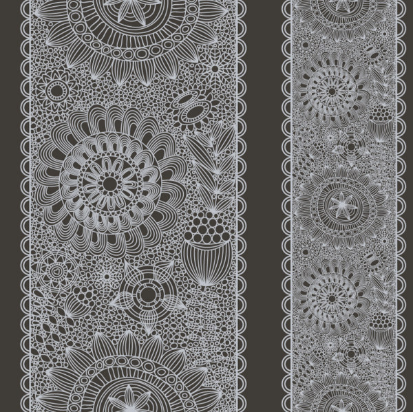 Lace with Black background vector