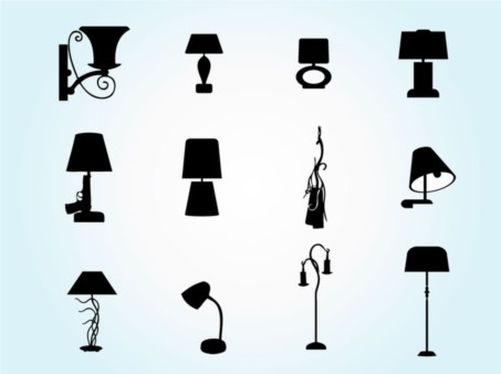 Lamp Silhouette Pack vector graphic