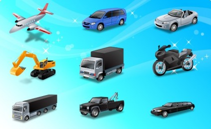 Land Transport Icons vector design