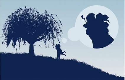 Large trees couple silhouette vectors