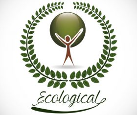 Laurel wreath with natural background vector