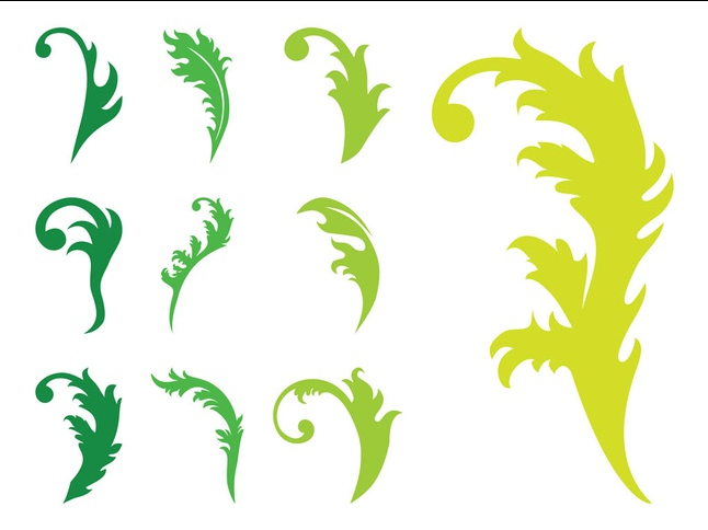 Leaves Silhouettes Graphics art vector