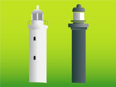 Lighthouses set vector