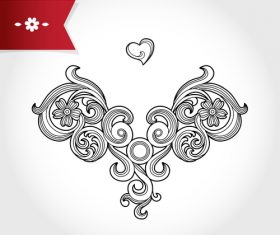 Lines floral ornaments illustration vector 01