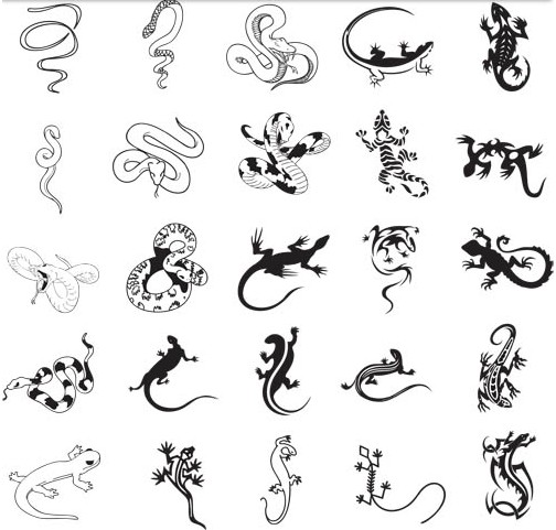 Lizard tattoo free vector material