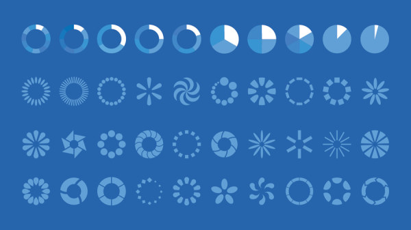Loading icons set vector material