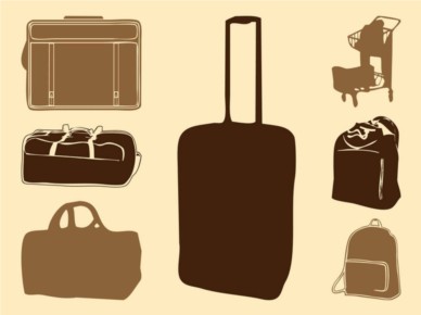 Luggage Bags Silhouettes vector