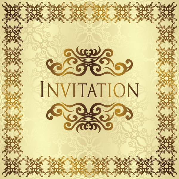 Luxury Glod Invitation cards design 2 vector