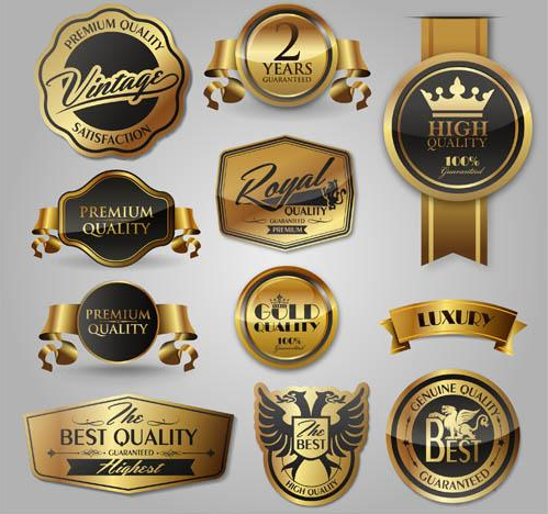 Luxury Golden Labels vectors graphic