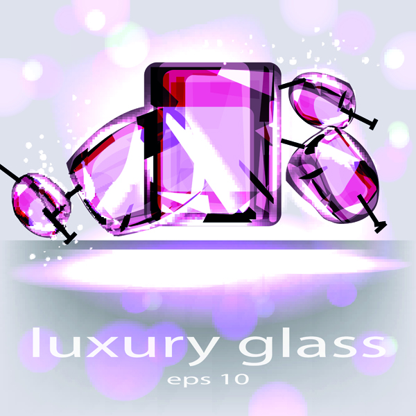 Luxury glass elements 01 vector