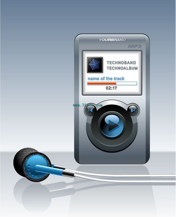 MP3 design set vector