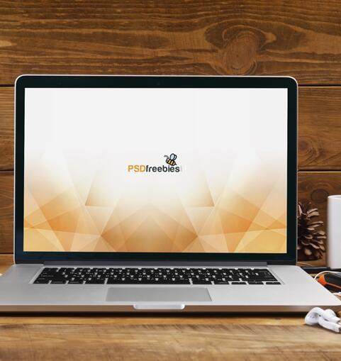 MacBook Pro Front View Mockup PSD Material