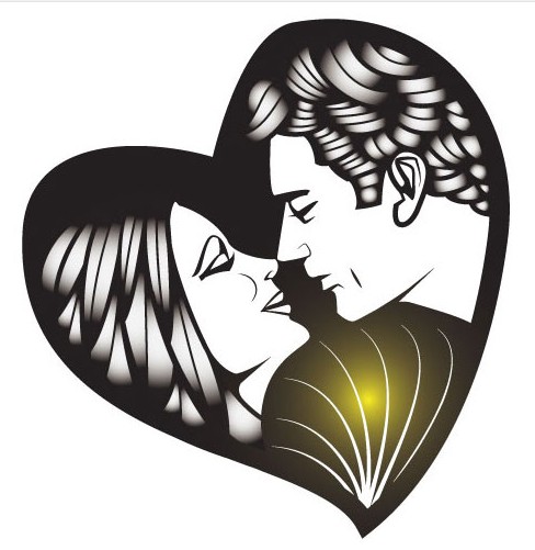 Man And Woman Kissing Image Free vector material