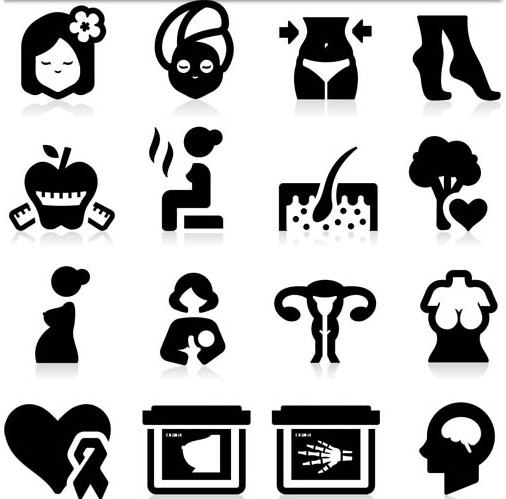Medical Black Icons art set vector