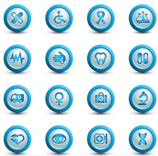 Medical Blue Icons vector graphic