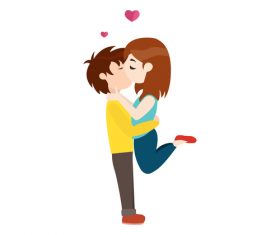 Men and women valentine kissing vector