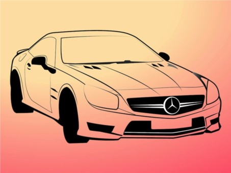 Mercedes Benz Outlines vector set