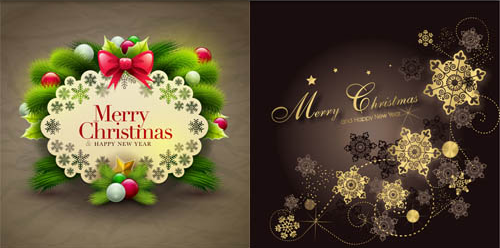 Merry Christmas Backgrounds 3 vector