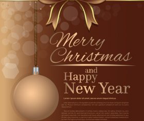Merry Christmas and Happy New Year brown vector 02