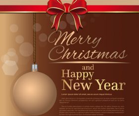 Merry Christmas and Happy New Year brown vector 03