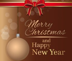 Merry Christmas and Happy New Year brown vector 04