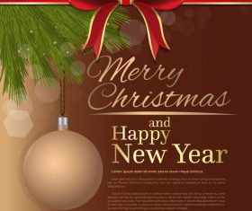 Merry Christmas and Happy New Year brown vector 06