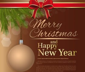 Merry Christmas and Happy New Year brown vector 07