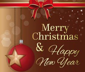 Merry Christmas and Happy New Year brown vector 08