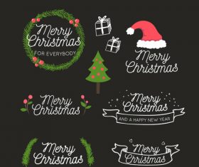 Merry christmas art word vector