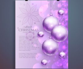 Merry christmas festvial poster with flyer template vectors 02