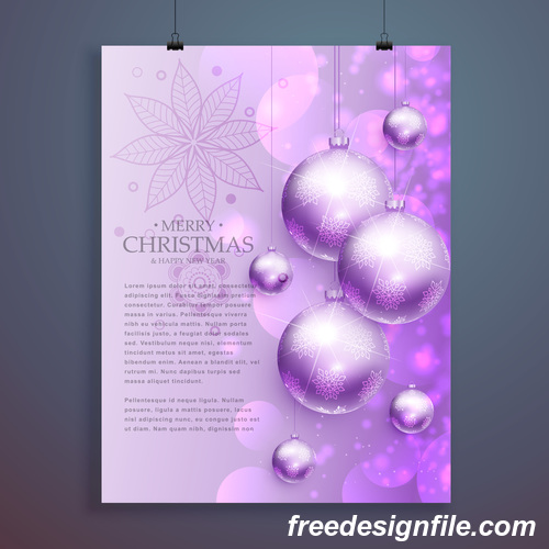 Merry christmas festvial poster with flyer template vectors 02