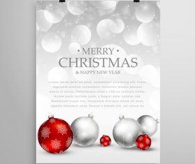 Merry christmas festvial poster with flyer template vectors 03
