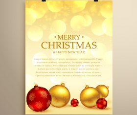 Merry christmas festvial poster with flyer template vectors 04
