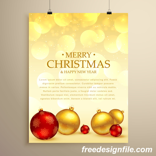 Merry christmas festvial poster with flyer template vectors 04