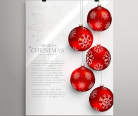 Merry christmas festvial poster with flyer template vectors 06