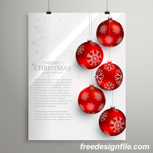 Merry christmas festvial poster with flyer template vectors 06