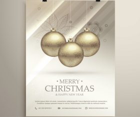 Merry christmas festvial poster with flyer template vectors 08