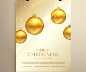Merry christmas festvial poster with flyer template vectors 09