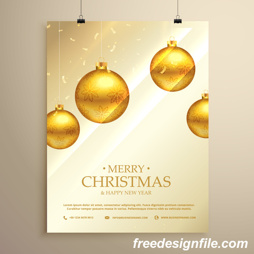 Merry christmas festvial poster with flyer template vectors 09