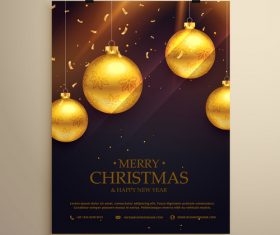 Merry christmas festvial poster with flyer template vectors 10
