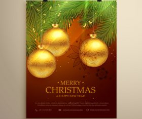 Merry christmas festvial poster with flyer template vectors 11