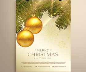 Merry christmas festvial poster with flyer template vectors 12
