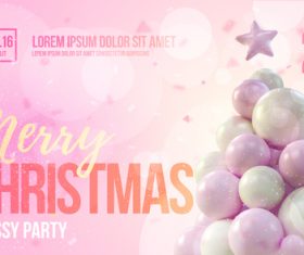 Merry christmas gold party flyer with poster template vector 13
