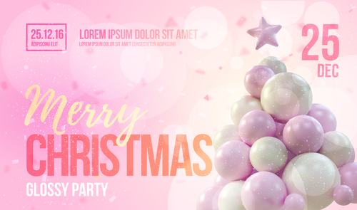 Merry christmas gold party flyer with poster template vector 13