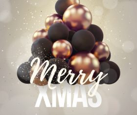 Merry christmas gold party flyer with poster template vector 16